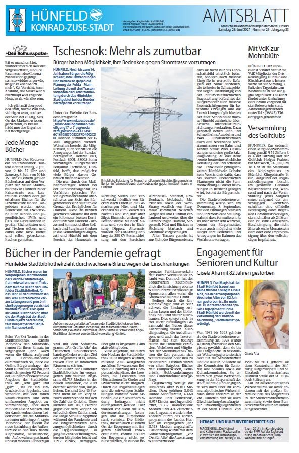 Amtsblatt vom 26. Juni 2021